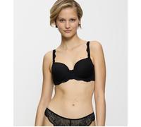 T-Shirt-BH TRIUMPH "Amourette Charm", Damen, Gr. 80, Cup C, schwarz, Microtouch, Obermaterial: 45% Polyester, 34% Polyamid, 21% Elasthan, unifarben, BHs T-Shirt-BH, schöner Mix aus glattem Jersey und