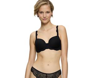 T-Shirt-BH TRIUMPH "Amourette Charm", Damen, Gr. 80, Cup D, schwarz, Microtouch, Obermaterial: 45% Polyester, 34% Polyamid, 21% Elasthan, unifarben, BHs T-Shirt-BH, mit Stretch-Spitze (39683105-80) sc