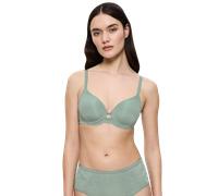 T-Shirt-BH TRIUMPH "Amourette Charm T WHP01", Damen, Gr. 90, Cup D, grün (abstinthe), Microtouch, Obermaterial: 49% Polyamid, 38% Polyester, 13% Elasthan, BHs T-Shirt-BH, mit Stretch-Spitze (56268111-