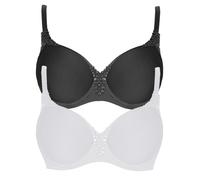 T-Shirt-BH VIANIA "2er Pack Spacer Bügel BH Carola", Damen, Gr. 75, Cup E, bunt (volcano weiß), Stoff, Obermaterial: 62% Polyamid PA. 27% Polyester PES. 11% Elasthan EL., BHs T-Shirt-BH (66656649-75) 