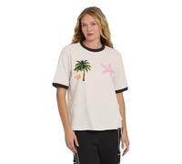 T-Shirt BILLABONG "Fun Paradise", Damen, Gr. S, beige (weiß cap), Obermaterial: 100% Baumwolle., Shirts T-Shirt (86479543-S) weiß cap