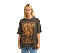 T-Shirt BILLABONG "Right Place Right Time", Damen, Gr. XS, schwarz (off schwarz), Obermaterial: 100% Walkfrottier;, Shirts T-Shirt (90858949-XS) off schwarz