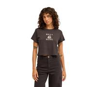 T-Shirt BILLABONG "Surfing In Town Crop", Damen, Gr. L, schwarz, Obermaterial: 70% Baumwolle, 30% Baumwolle., Shirts T-Shirt (23493362-L) schwarz