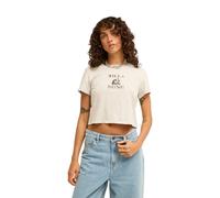 T-Shirt BILLABONG "Surfing In Town Crop", Damen, Gr. XS, beige (grau heather), Obermaterial: 70% Baumwolle, 30% Baumwolle., Shirts T-Shirt (54837464-XS) grau heather
