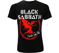 T-Shirt Black Sabbath Original Never Say Die offizielle schwarze T-Shirt, Heavy Metal Since 1968, Schwarz XXL