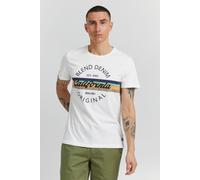 T-Shirt BLEND "BHAdamus", Damen, Gr. L, weiß (snow weiß), Web, 100% Baumwolle, regular fit normal, Rundhals, Shirts T-Shirt, Klassisches T-Shirt mit Rundhalsausschnitt (67186166-L) snow weiß