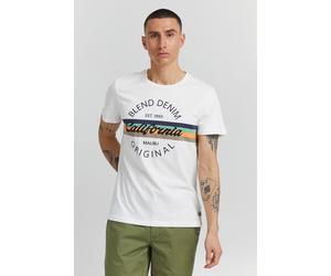 T-Shirt BLEND "BHAdamus", Damen, Gr. M, snow weiß, Web, 100% Baumwolle, regular fit normal, Rundhals, Shirts T-Shirt, Klassisches T-Shirt mit Rundhalsausschnitt (67186166-M) snow weiß