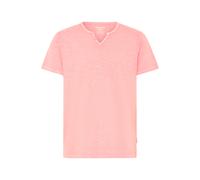 T-Shirt BLEND "BHAshton split neck tee", Herren, Gr. M, peachskin, Single Jersey, Obermaterial: 100% Baumwolle, unifarben, regular fit hüftbedeckend, V-Ausschnitt, Shirts T-Shirt, mit Deko-Knopfdetail