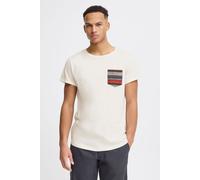 T-Shirt BLEND "BHElandro", Damen, Gr. 3XL, egret, Web, 100% Baumwolle, gemustert, regular fit normal, Rundhals, Umschlagsaum, Shirts T-Shirt, Klassisches T-Shirt mit Rundhalsausschnitt (33155735-XXXL)