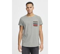 T-Shirt BLEND "BHElandro", Damen, Gr. L, beige (stone mix), Web, 100% Baumwolle, gemustert, regular fit normal, Rundhals, Umschlagsaum, Shirts T-Shirt, Klassisches T-Shirt mit Rundhalsausschnitt (3056