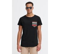 T-Shirt BLEND "BHElandro", Damen, Gr. M, schwarz, Web, 100% Baumwolle, gemustert, regular fit normal, Rundhals, Umschlagsaum, Shirts T-Shirt, Klassisches T-Shirt mit Rundhalsausschnitt (33731207-M) sc