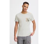 T-Shirt BLEND "BHFlorens", Damen, Gr. 3XL, chip grau, 100% Baumwolle, regular fit, Rundhals, Umschlagsaum, Shirts T-Shirt, T-Shirt mit Brusttasche (52604752-XXXL) chip grau