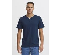 T-Shirt BLEND "BHMBHOLEY", Damen, Gr. L, schwarz (marineblaus schwarz), 50% Baumwolle, 50% Polyester, unifarben, Basic, normal normal, V-Ausschnitt, normaler Saum, Shirts T-Shirt, Klassisches Grandad 