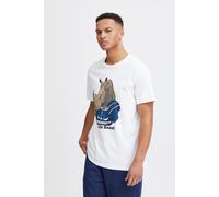 T-Shirt BLEND "T-Shirt BHTee", Herren, Gr. L, weiß (weiß rhino), Obermaterial: 100% Baumwolle CO., casual, regular fit normal, Kurzarm, Shirts (31306927-L) weiß rhino