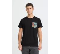 T-Shirt BLEND "BHTrop", Damen, Gr. 3XL, schwarz, Web, 100% Baumwolle, gemustert, regular fit normal, Rundhals, Shirts T-Shirt, Klassisches T-Shirt mit Rundhalsausschnitt (79668369-XXXL) schwarz