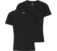 Blend Herren T-Shirt V-Neck, 2er Pack, Einfarbig, Gr. Large, Schwarz (Black 70155)