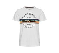 T-Shirt BLEND "T-Shirt BHAdamus", Herren, Gr. XL, weiß (snow weiß), Obermaterial: 100% Baumwolle CO., regular fit normal, Rundhals, Shirts T-Shirt (38931316-XL) snow weiß