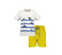 T-Shirt BLUE SEVEN "Blue Seven Set: T-Shirt und Shorts", Jungen, Gr. 134, 0110, sanftes weiß, 100% Baumwolle, normal, Rundhals, Shirts T-Shirt (45273128-134) 0110, sanftes weiß