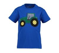 T-Shirt BLUE SEVEN, Mädchen, Gr. 110, ocean, Single Jersey, Obermaterial: 100% Baumwolle, bedruckt, unifarben, Basic normal, Rundhals, Shirts T-Shirt, Basic-Passform, bedruckte Optik, mit Druckapplika