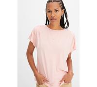 T-Shirt BONPRIX, Damen, Gr. 36/38 (S), bonbonrosa, Jersey, Obermaterial: 95% Viskose, 5% Elasthan, unifarben, oversize hüftlang, Rundhals, Shirts T-Shirt, Oversize-Passform, Kurzarm, mit Raffung an de