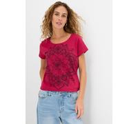 T-Shirt BONPRIX, Damen, Gr. 36/38 (S), rosa (beerenrot graphisch bedruckt), Jersey, Obermaterial: 100% Baumwolle, bedruckt, unifarben, gerade Po-bedeckend, Rundhals, Shirts T-Shirt, gerade Passform, K