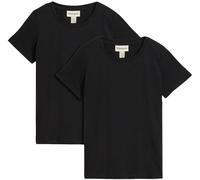 T-Shirt BONPRIX, Damen, Gr. 36/38 (S), schwarz (schwarz, schwarz), Jersey, Obermaterial: 100% Baumwolle, unifarben, loose fit normal, Rundhals, gerader Abschluss, Shirts T-Shirt, lockere Passform, Kur