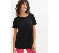 T-Shirt BONPRIX, Damen, Gr. 40/42 (M), schwarz, Obermaterial: 64% Polyester, 32% Viskose, 4% Elasthan, loose fit, Shirts T-Shirt, Loose Fit, Kurzarm-Design, für sportliche Aktivitäten (86863922-40) sc