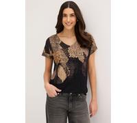 T-Shirt BONPRIX, Damen, Gr. 40/42 (M), schwarz (schwarz graphisch bedruckt), Obermaterial: 95% Viskose, 5% Elasthan, oversize, Shirts T-Shirt (45675029-40) schwarz graphisch bedruckt