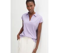 T-Shirt BONPRIX, Damen, Gr. 44/46 (L), lila (hellviolett), Jersey, Obermaterial: 95% Baumwolle, 5% Elasthan, unifarben, loose fit Po-bedeckend, V-Ausschnitt, angeschnitten, Shirts T-Shirt, Regular Fit