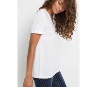 T-Shirt BONPRIX, Damen, Gr. 44/46 (L), weiß, Obermaterial: 65% Polyester, 35% Viskose, loose fit, Shirts T-Shirt (12800262-44) weiß