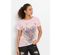 T-Shirt BONPRIX, Damen, Gr. 48/50 (XL), rosa bedruckt, Jersey, Obermaterial: 65% Polyester, 35% Viskose. Rückenteil: 100% Viskose, bedruckt, unifarben, gerade Po-bedeckend, Rundhals, Shirts T-Shirt, t