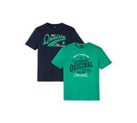 T-Shirt BONPRIX, Damen, Gr. 64 (3XL), grün (minzegrün, dunkelblau bedruckt), Obermaterial: 100% Baumwolle, regular fit, Shirts T-Shirt (43107703-64) minzegrün, dunkelblau bedruckt