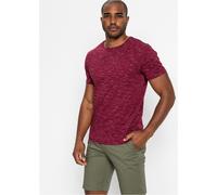 T-Shirt BONPRIX, Herren, Gr. 56/58 (XL), dunkelrot meliert, Jersey, Obermaterial: 93% Baumwolle, 7% Polyester, meliert, regular fit hüftbedeckend, Rundhals, Shirts T-Shirt, lockere Passform, kurze Ärm