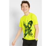 T-Shirt BONPRIX, Jungen, Gr. 164/170, gelb (neongelb bedruckt), Obermaterial: 100% Polyester, regular fit, Shirts T-Shirt, Regular Fit, Kurzarm, Rundhalsausschnitt, mit Frontdruck (83784713-164)