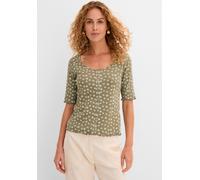 Ripp-Shirt mit Blumendruck, Halbarm 52/54 (XXL)