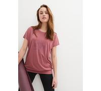 T-Shirt BONPRIX "Sport-Shirt, Loose Fit", Damen, Gr. 48/50 (XL), rosa (softbeere bedruckt), Jersey, Obermaterial: 64% Polyester, 32% Viskose, 4% Elasthan, bedruckt, unifarben, oversize Po-bedeckend, R