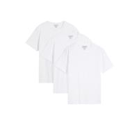 T-Shirt BONPRIX "T-Shirt (3er Pack)", Damen, Gr. 60/62 (XXL), weiß (weiß, weiß, weiß), Obermaterial: 100% Baumwolle, regular fit, Shirts T-Shirt, T-Shirt (3er Pack) mit Rundhalsausschnitt (27405835-60