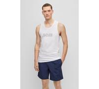 Tanktop mit Label-Print Modell 'Beach' L men Weiss