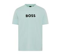 T-Shirt BOSS GREEN, Damen, Gr. M, turquoise, aqua447, Single Jersey, Obermaterial: 100% Baumwolle, unifarben, regular fit normal, Rundhals, Shirts T-Shirt, Rundhalsausschnitt, Regular Fit, Boss-Logodr