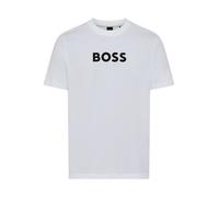 T-Shirt BOSS GREEN, Damen, Gr. XXL, weiß100, Single Jersey, Obermaterial: 100% Baumwolle, unifarben, regular fit normal, Rundhals, Shirts T-Shirt, Rundhalsausschnitt, Regular Fit, Boss-Logodruck (6319