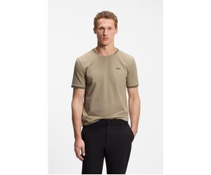 T-Shirt BOSS GREEN "Taul Stretch-Baumwoll-Pique", Herren, Gr. 4XL, beige (light, pastel grün334), Single Jersey, Obermaterial: 92% Baumwolle, 8% Elasthan, regular fit normal, Rundhals, Rippbündchen, S