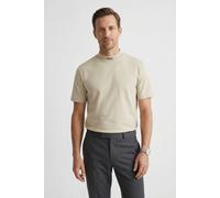 T-Shirt BOSS GREEN "Tee Collar Relaxed Fit", Herren, Gr. XXL, beige (light beige272), Single Jersey, Obermaterial: 95% Baumwolle, 5% Elasthan, unifarben, relaxed fit hüftbedeckend, hoch geschlossener