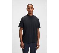 T-Shirt BOSS GREEN "Tee Collar Zone", Herren, Gr. M, blau (dunkelblau402), Single Jersey, Obermaterial: 95% Baumwolle, 5% Elasthan, unifarben, relaxed fit normal, Rundhals, Shirts T-Shirt, mit Logo am