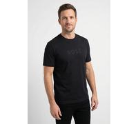 T-Shirt BOSS GREEN "TS Logo", Herren, Gr. L, dunkelblau402, Single Jersey, Obermaterial: 100% Baumwolle, unifarben, regular fit normal, Rundhals, Shirts T-Shirt, reine Baumwolle, Regular Fit, Rundhals