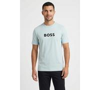 T-Shirt BOSS GREEN "TS Logo", Herren, Gr. XXL, turquoise, aqua447, Single Jersey, Obermaterial: 100% Baumwolle, unifarben, regular fit normal, Rundhals, Shirts T-Shirt, reine Baumwolle, Regular Fit, R