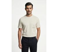 T-Shirt BOSS GREEN "TS Structure", Herren, Gr. XL, beige (open weiß137), Single Jersey, Obermaterial: 100% Baumwolle, unifarben, relaxed fit normal, Rundhals, abgesteppte Kante, Shirts T-Shirt, 100% C