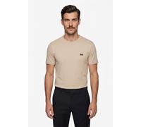 T-Shirt BOSS, Herren, Gr. L, light beige 275, Jersey, Obermaterial: 100% Baumwolle, regular fit normal, Rundhals, abgesteppte Kante, Shirts T-Shirt, Rundhals, Jersey, kleines Logo, regular fit (370824