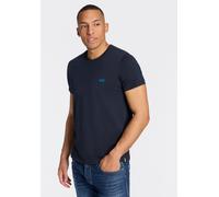 T-Shirt BOSS, Herren, Gr. M, dunkelblau 407, Jersey, Obermaterial: 100% Baumwolle, regular fit normal, Rundhals, abgesteppte Kante, Shirts T-Shirt, Rundhals, Jersey, kleines Logo, regular fit (7204375