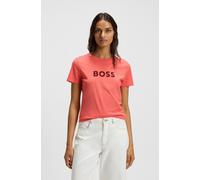 T-Shirt BOSS ORANGE "C_Elogo_5", Damen, Gr. S, rot (light, pastel rot 638), Jersey, Obermaterial: 100% Baumwolle, unifarben, regular fit hüftlang, Rundhals, eingesetzt eingefasste Kante, Shirts T-Shir