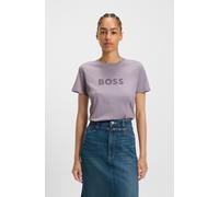 T-Shirt BOSS ORANGE "Elogo Premium Damenmode", Damen, Gr. S (36), lila, Jersey, Obermaterial: 100% Baumwolle, unifarben, regular fit hüftlang, Rundhals, eingesetzt eingefasste Kante, Shirts T-Shirt, m